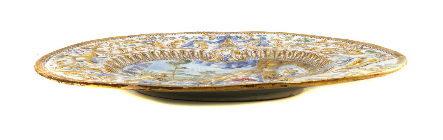 A large Italian oval Maiolica charger, - Image 2 of 3