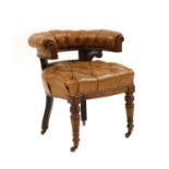 A Victorian mahogany horseshoe backed chair,