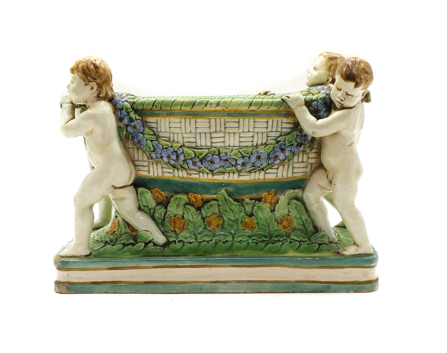 A Continental maiolica planter,