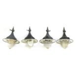 A set of four wall lights,