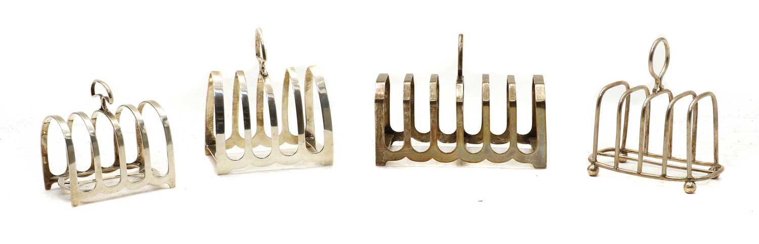 Four various silver toast racks - Image 2 of 2