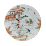A Chinese wucai plate,