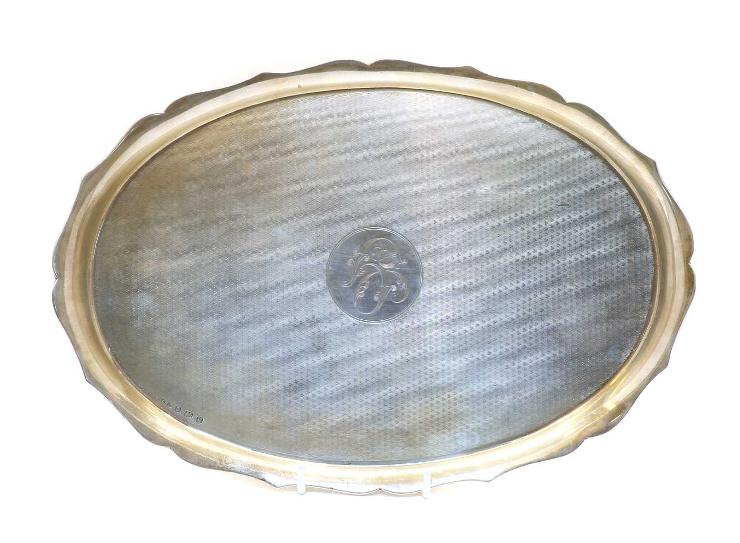 A silver tea tray,