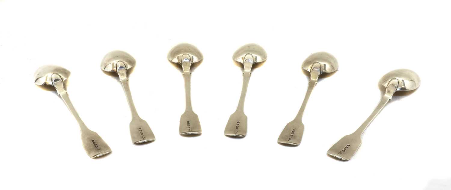 A set of six William lV silver fiddle pattern serving spoons - Image 2 of 2