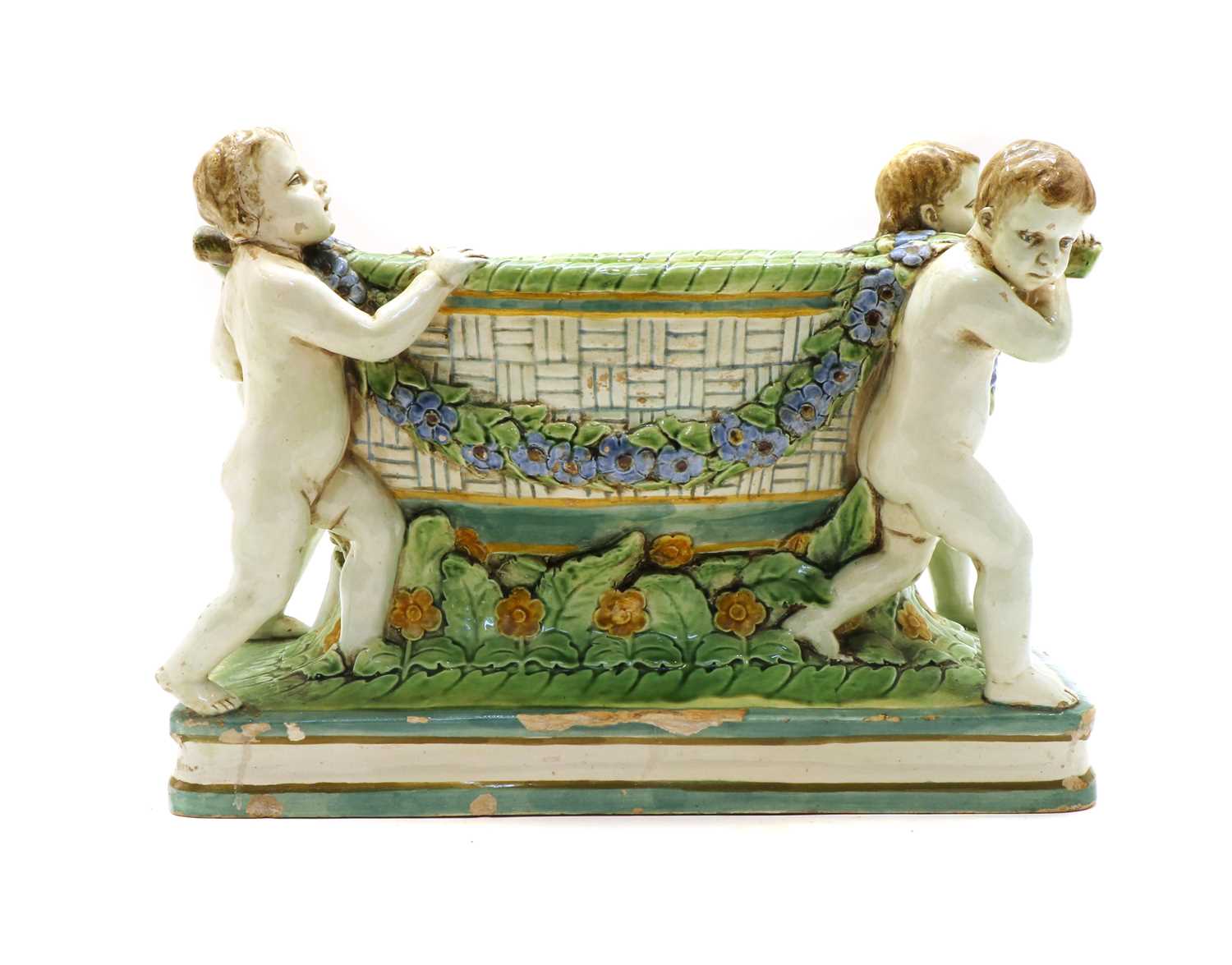 A Continental maiolica planter, - Image 2 of 3