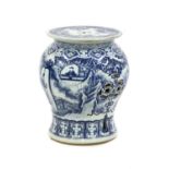 A Chinese blue and white garden stool,