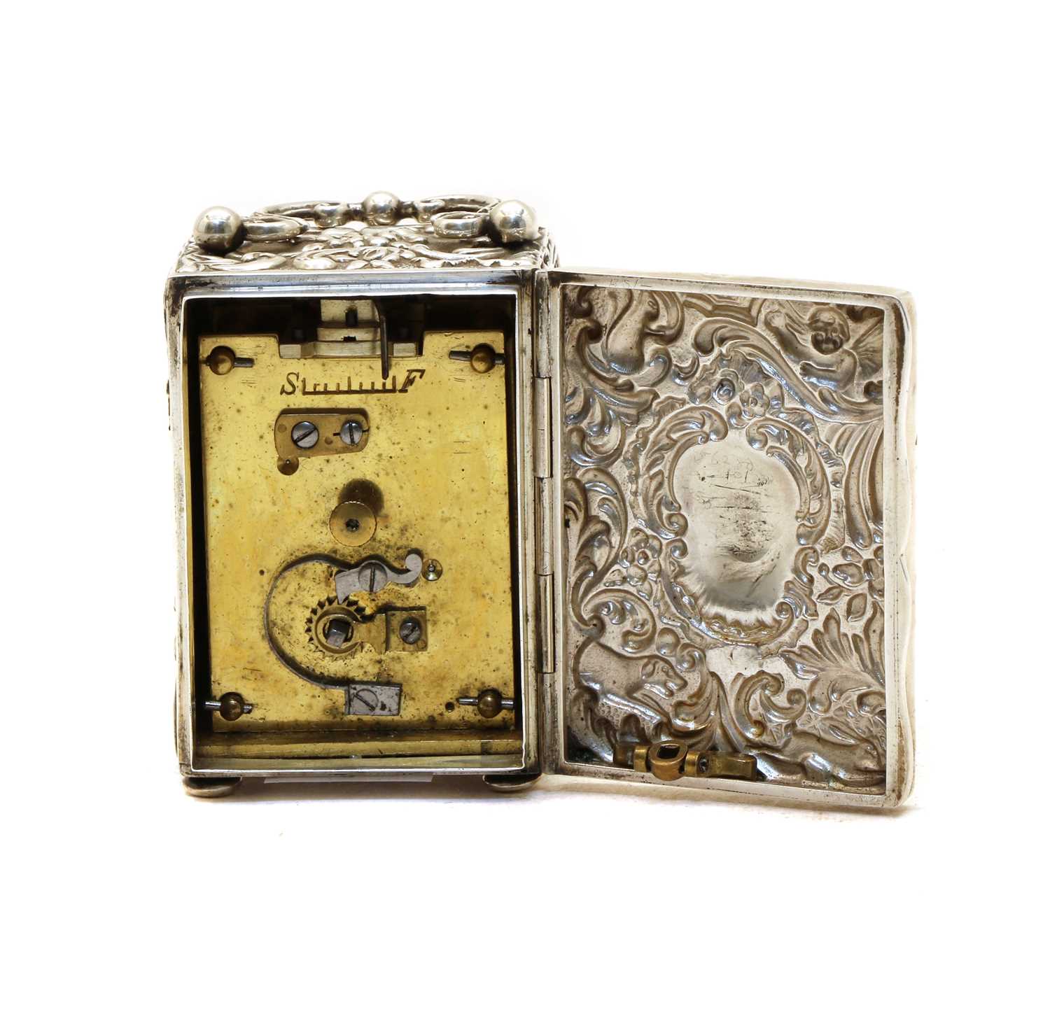 A late Victorian silver miniature carriage clock, - Image 4 of 4