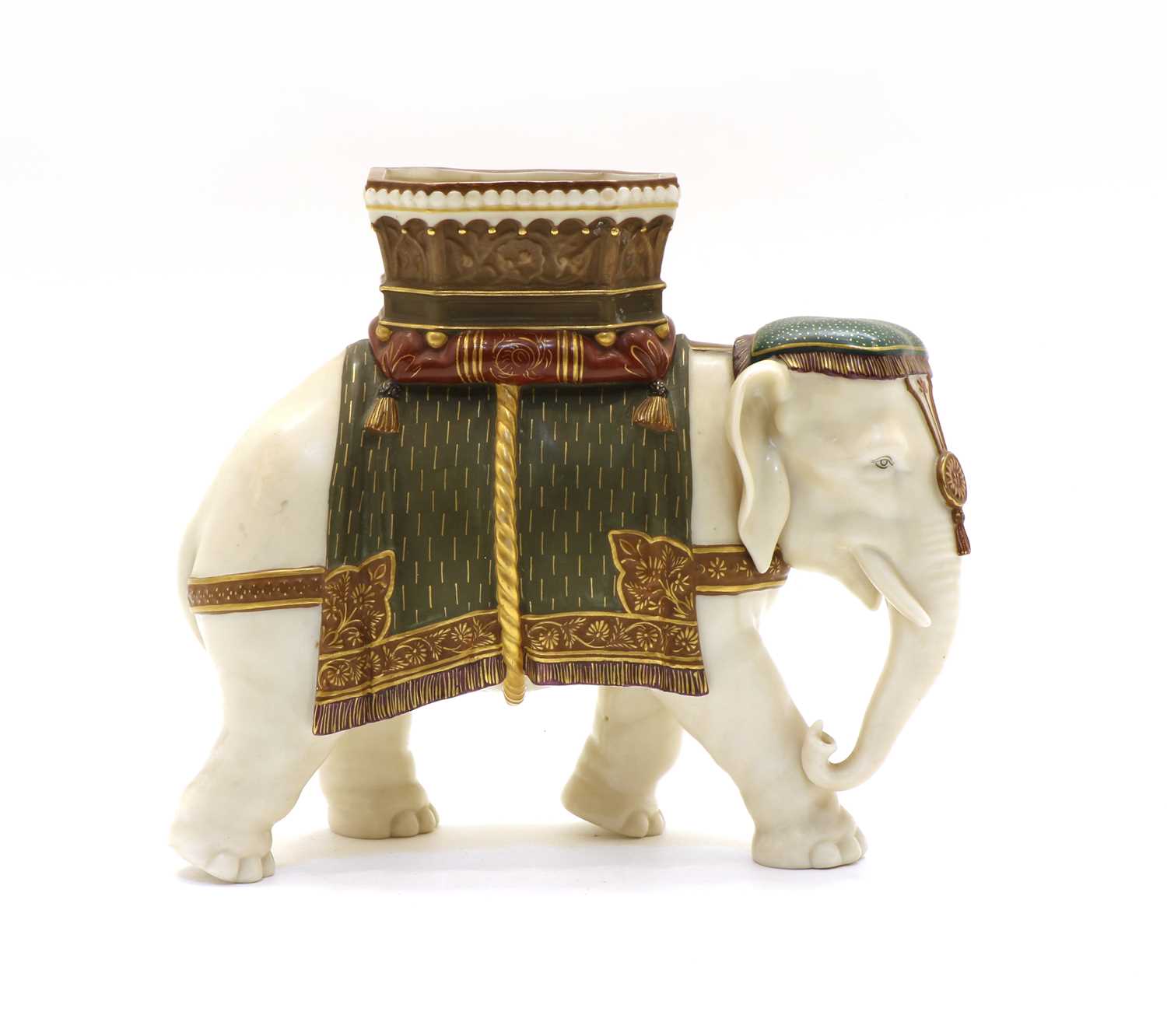 A Hadley's Worcester porcelain Elephant,