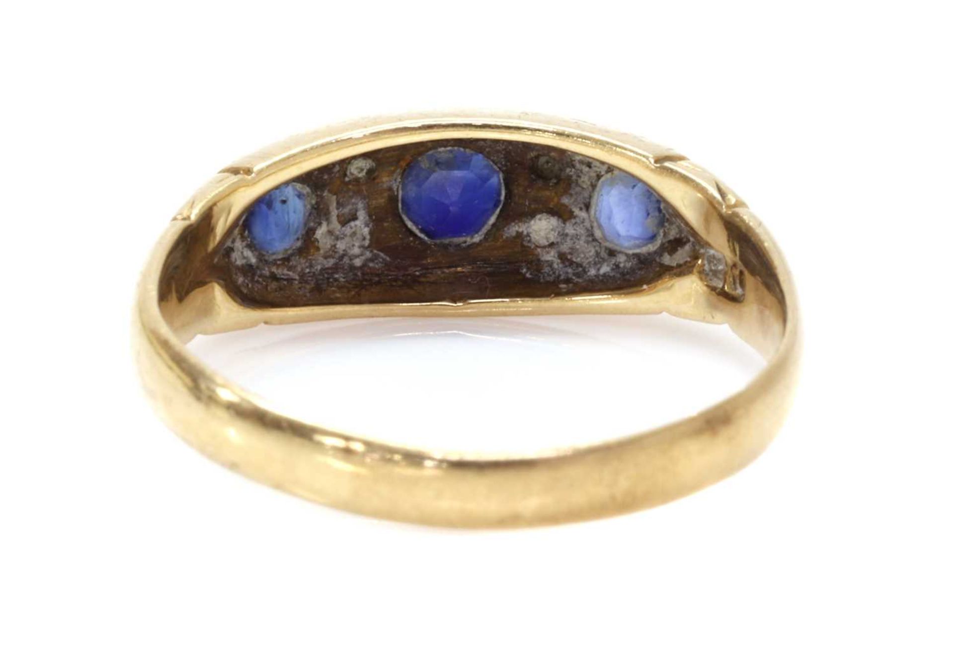 An Edwardian 18ct gold sapphire and diamond ring, - Image 3 of 3