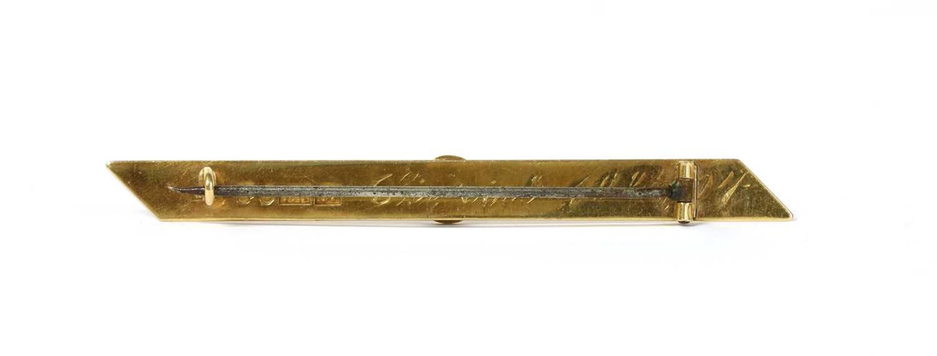 A Swedish gold pearl bar brooch, - Image 2 of 2