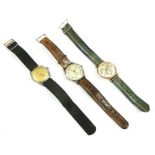 A gentlemen's gold plated Felca automatic strap watch,