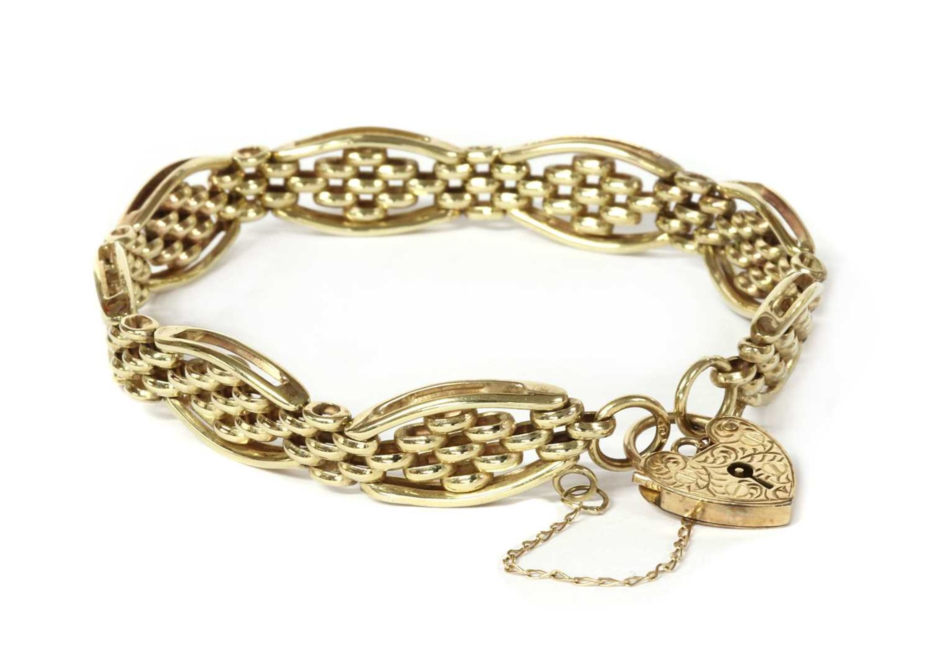 A 9ct gold gate bracelet,