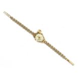 A ladies' 9ct gold Rodania mechanical bracelet watch,
