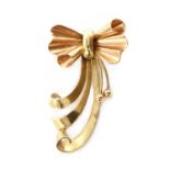 A Dutch gold bow brooch,