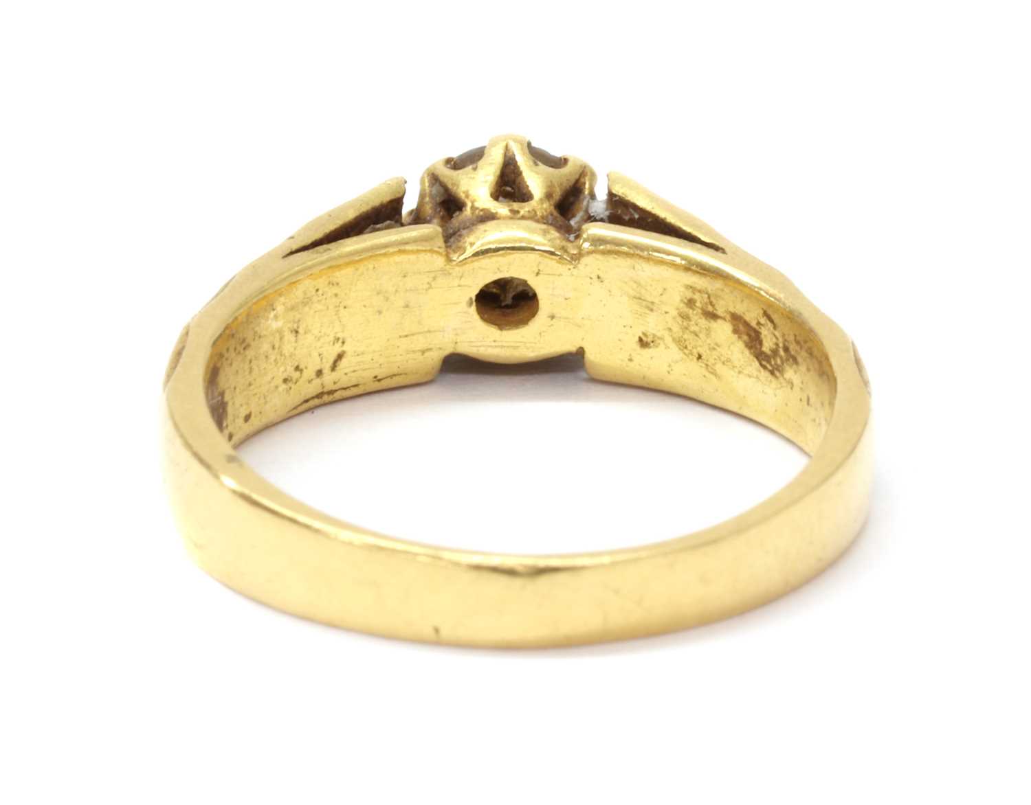 A 22ct gold single stone paste set ring, - Image 2 of 3