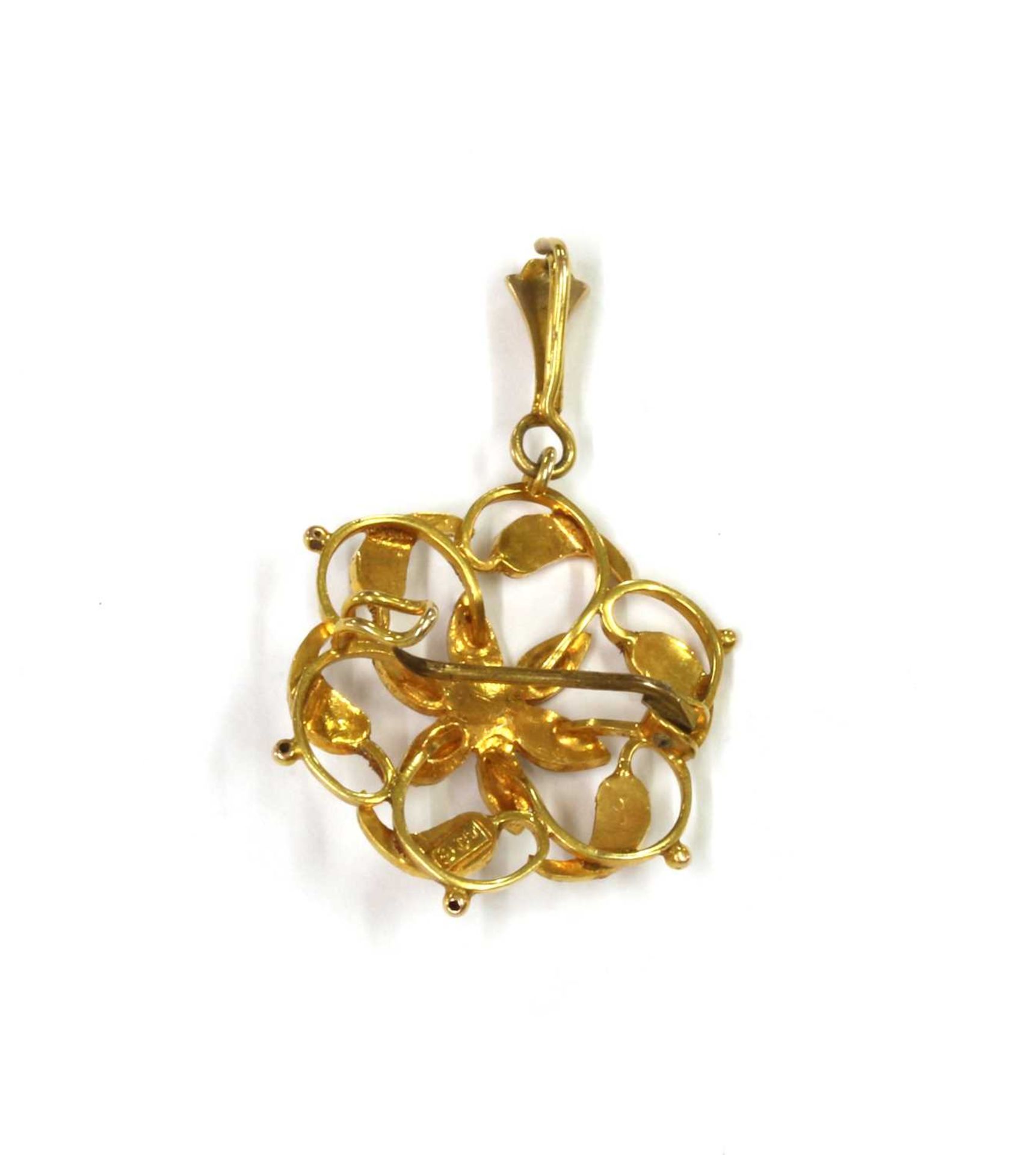 A gold split pearl pendant/brooch, - Image 2 of 2