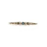 An Edwardian gold aquamarine, diamond and seed pearl brooch,