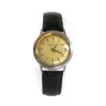 A gentlemen's stainless steel Eterna 'Eternamatic' automatic strap watch,