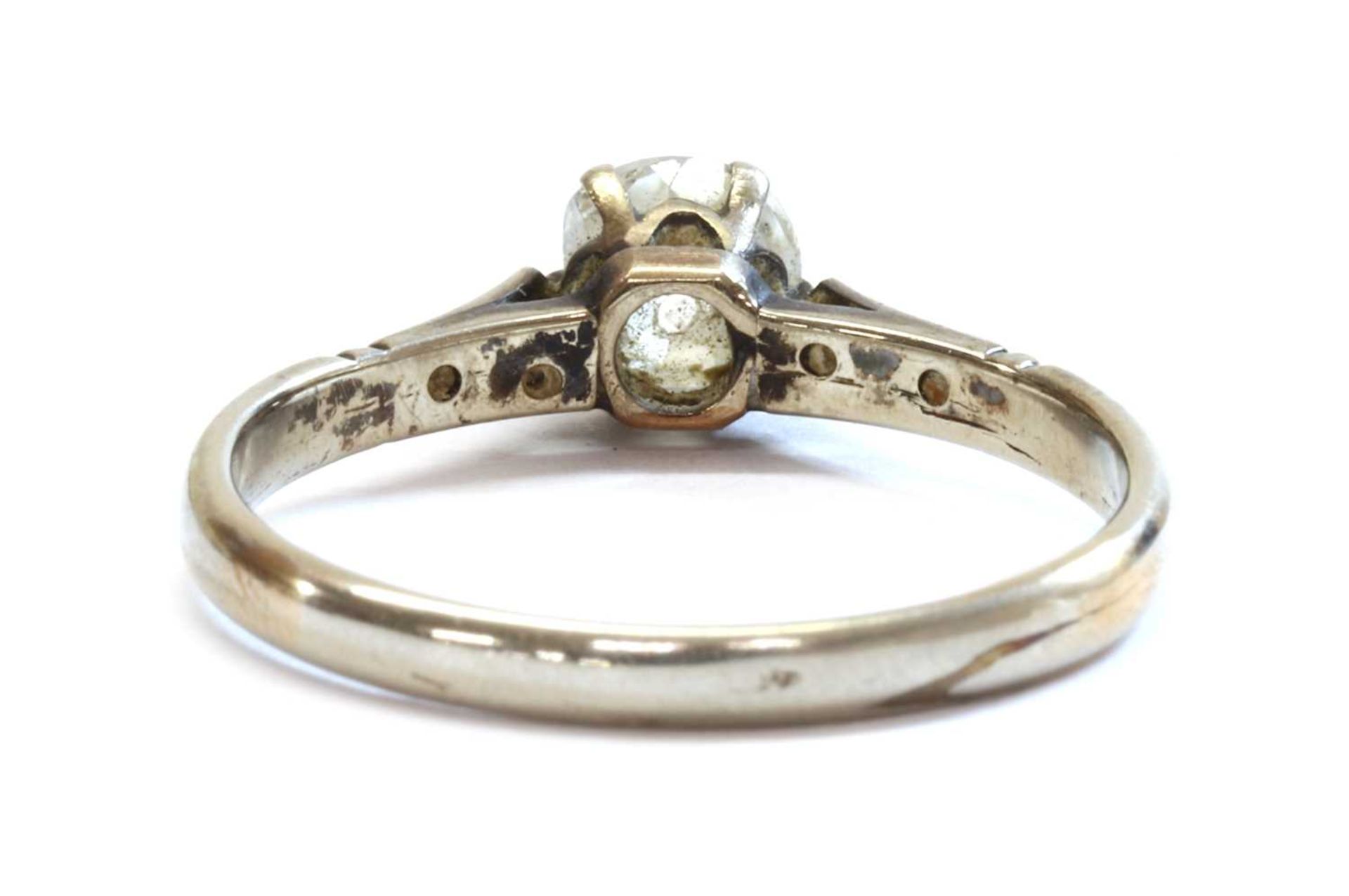 A white gold single stone diamond ring, - Image 3 of 3