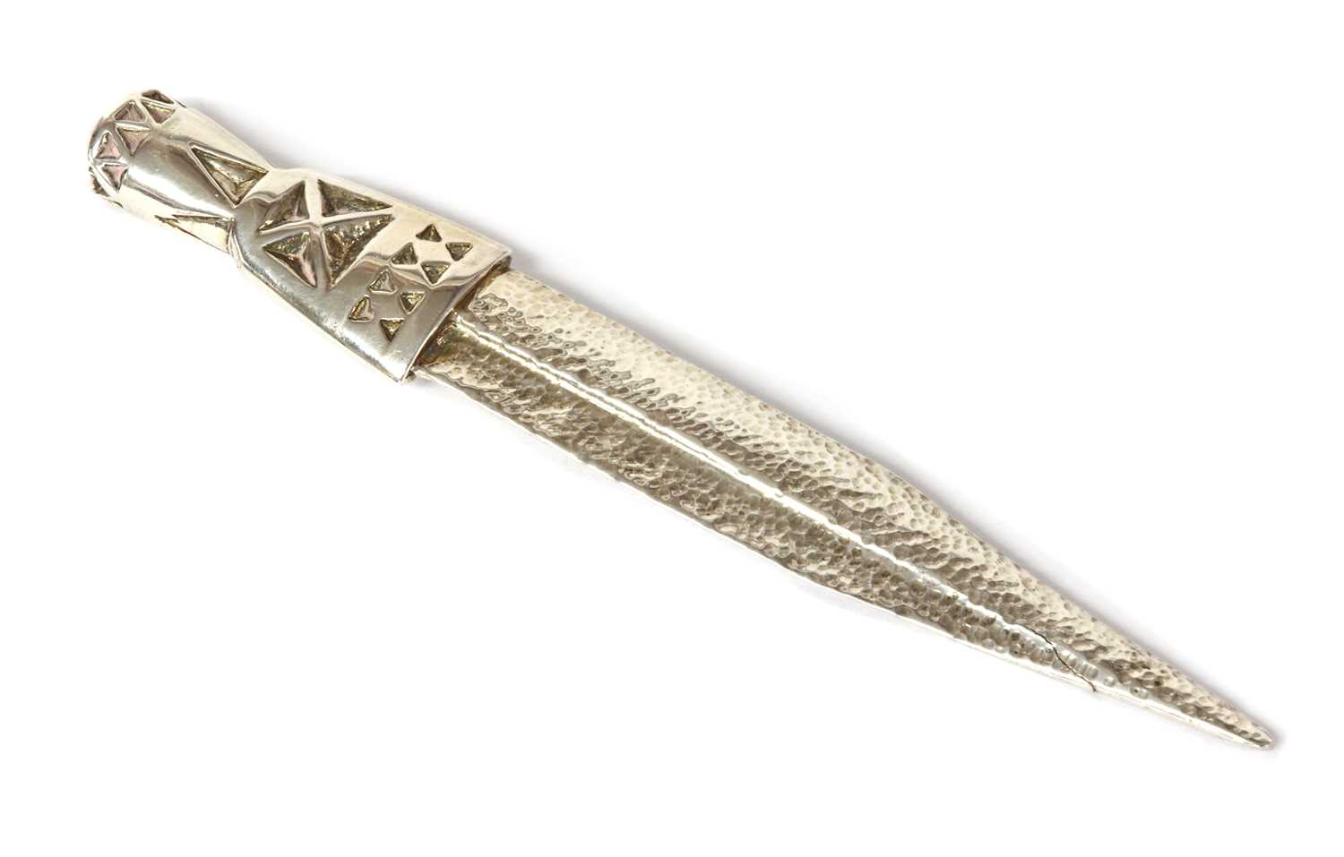 A silver paper knife, by Patrick Mavros,