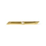 A Swedish gold pearl bar brooch,