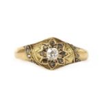A Victorian gold diamond star cluster ring,