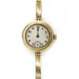 A Continental ladies' gold mechanical bracelet watch,
