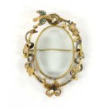 A Victorian gold turquoise, split pearl and pearl locket pendant/brooch,