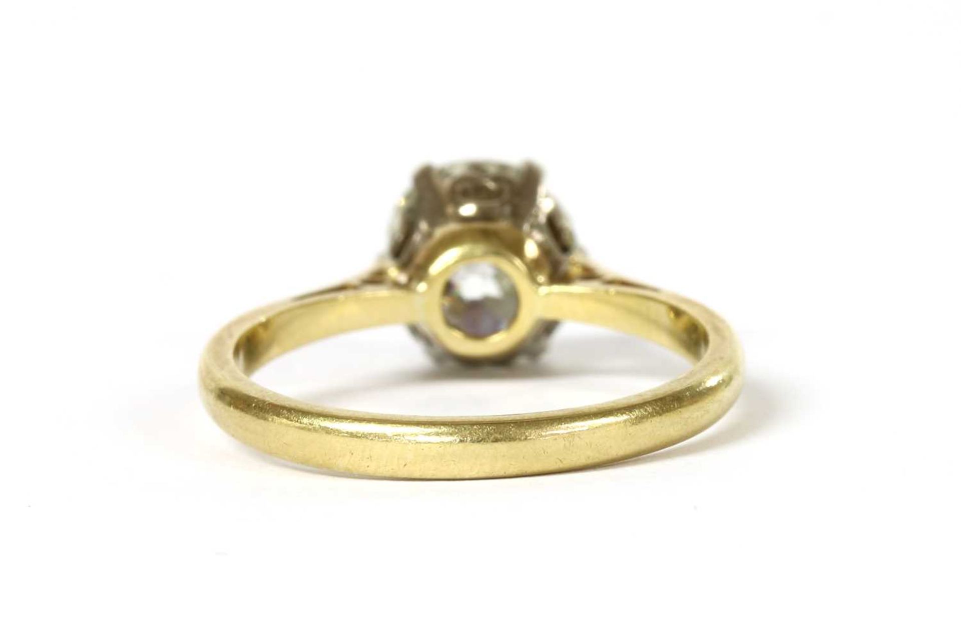 A gold single stone diamond ring, - Image 3 of 3