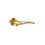 A French gold flower brooch,