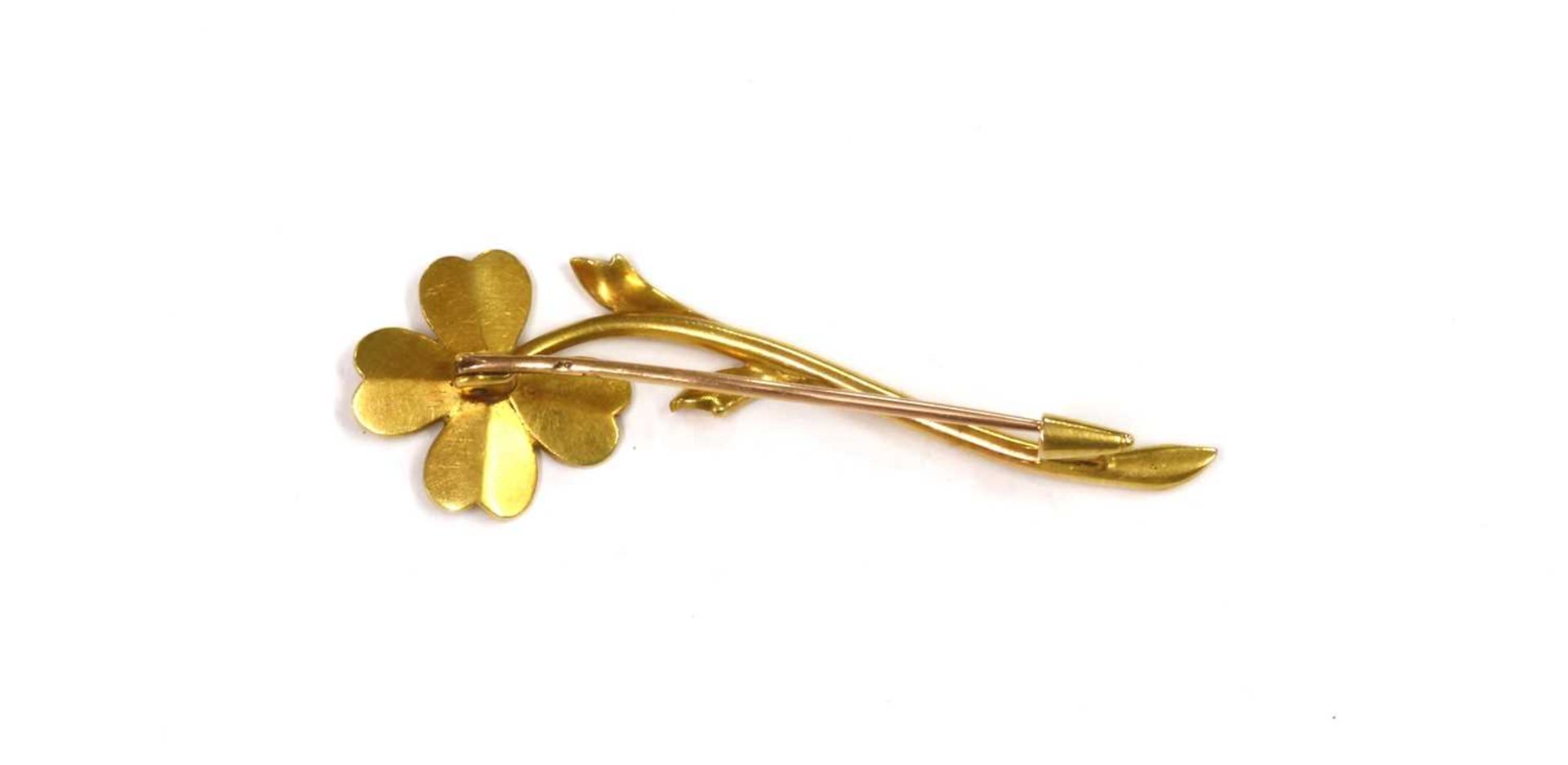A French gold flower brooch, - Image 2 of 2