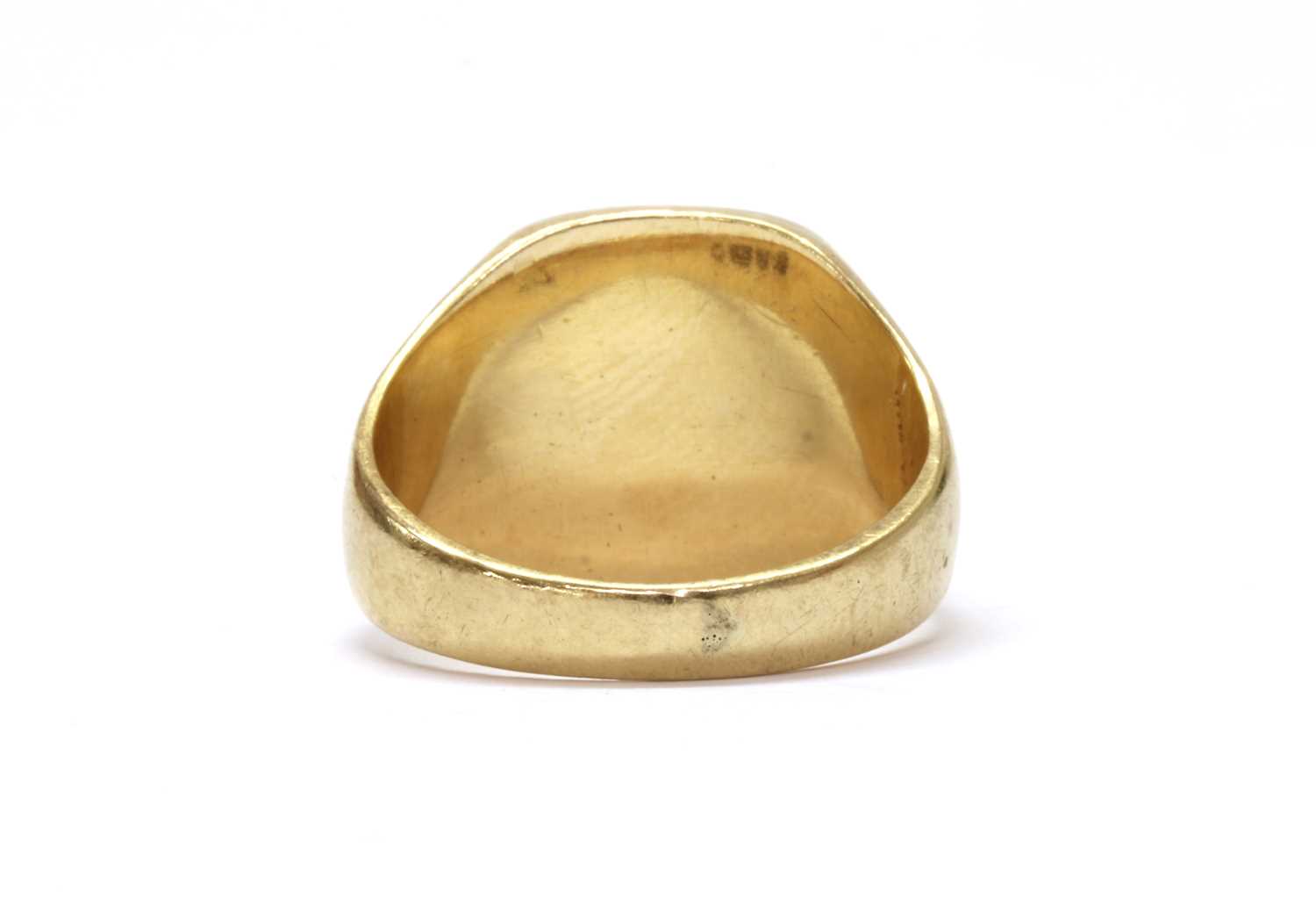 A 9ct gold engraved signet ring, - Image 2 of 3