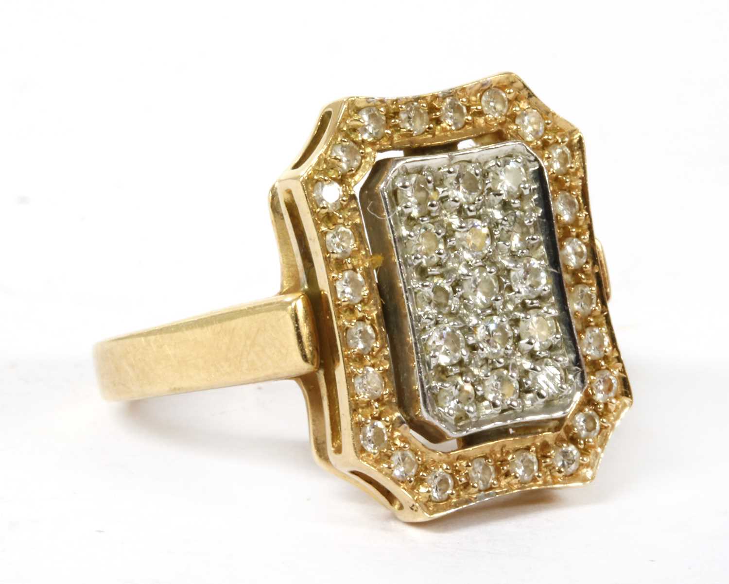 A two colour gold pavé diamond ring, - Image 3 of 3