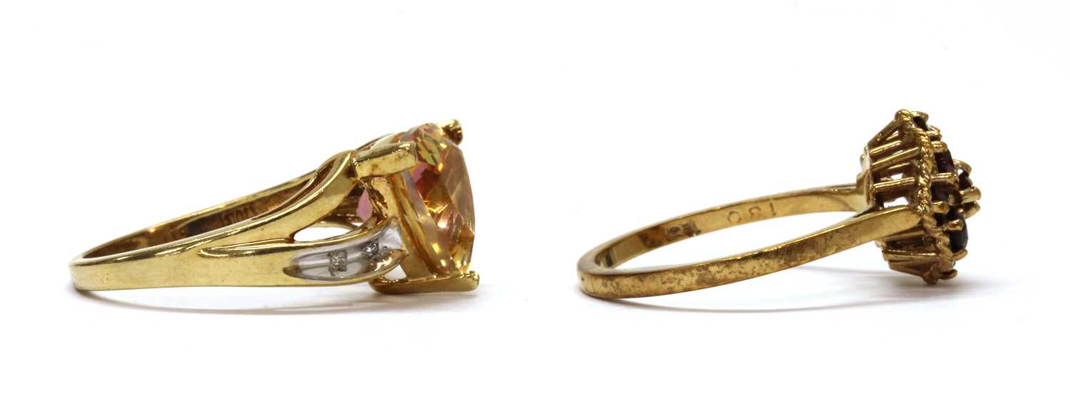 A gold mystic yellow topaz and diamond ring, - Image 3 of 3