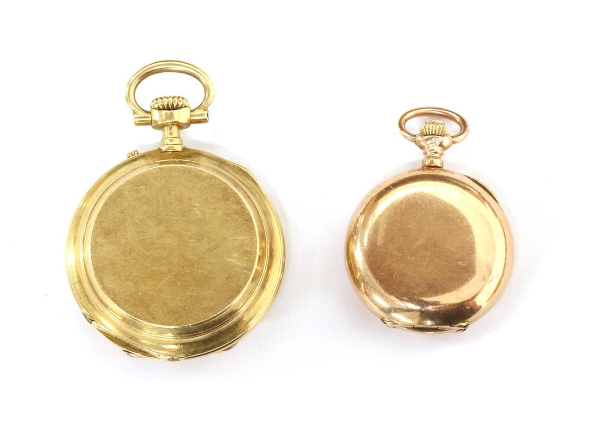 A gold pin set hunter fob watch, - Image 2 of 3