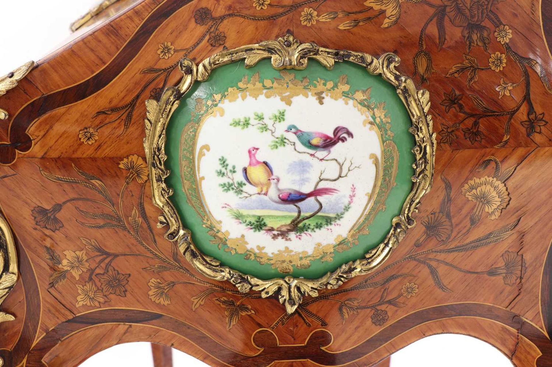 A small French Louis XV-style kingwood and marquetry bureau de dame, - Image 11 of 16
