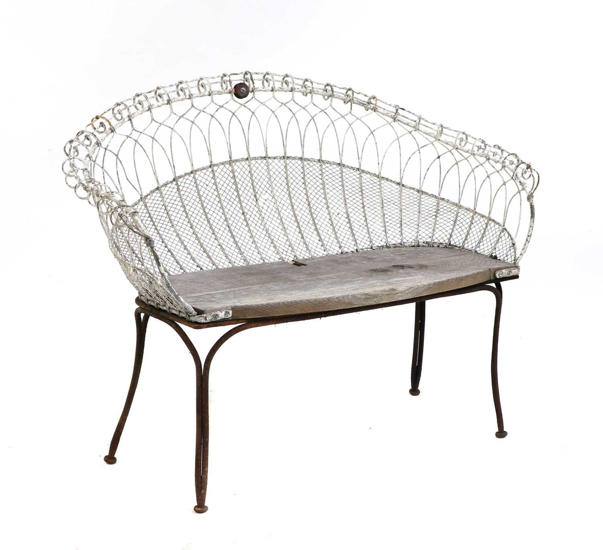 A Victorian wirework double garden seat, - Bild 5 aus 7