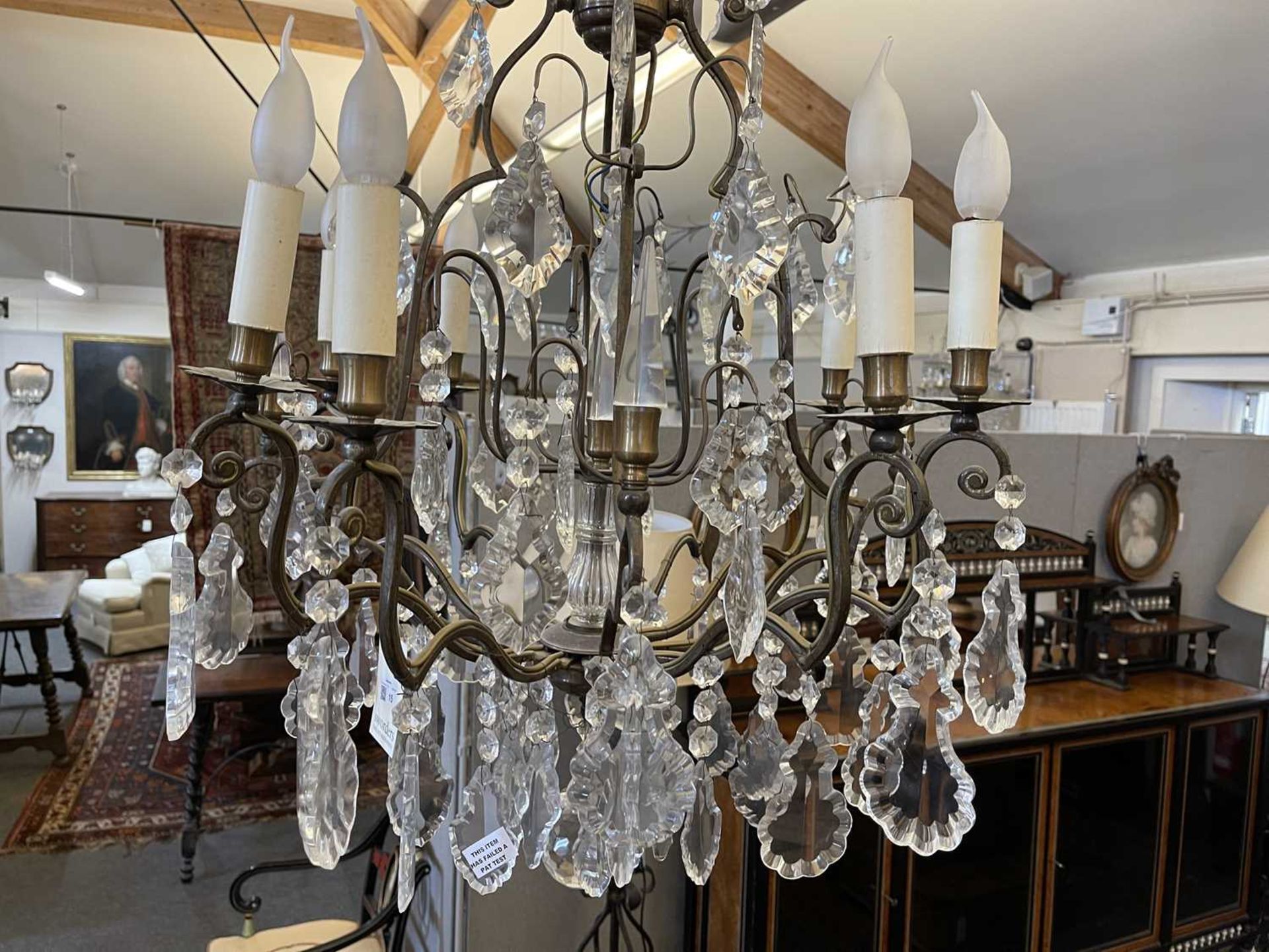 A cut-glass and gilt-metal chandelier, - Image 15 of 17