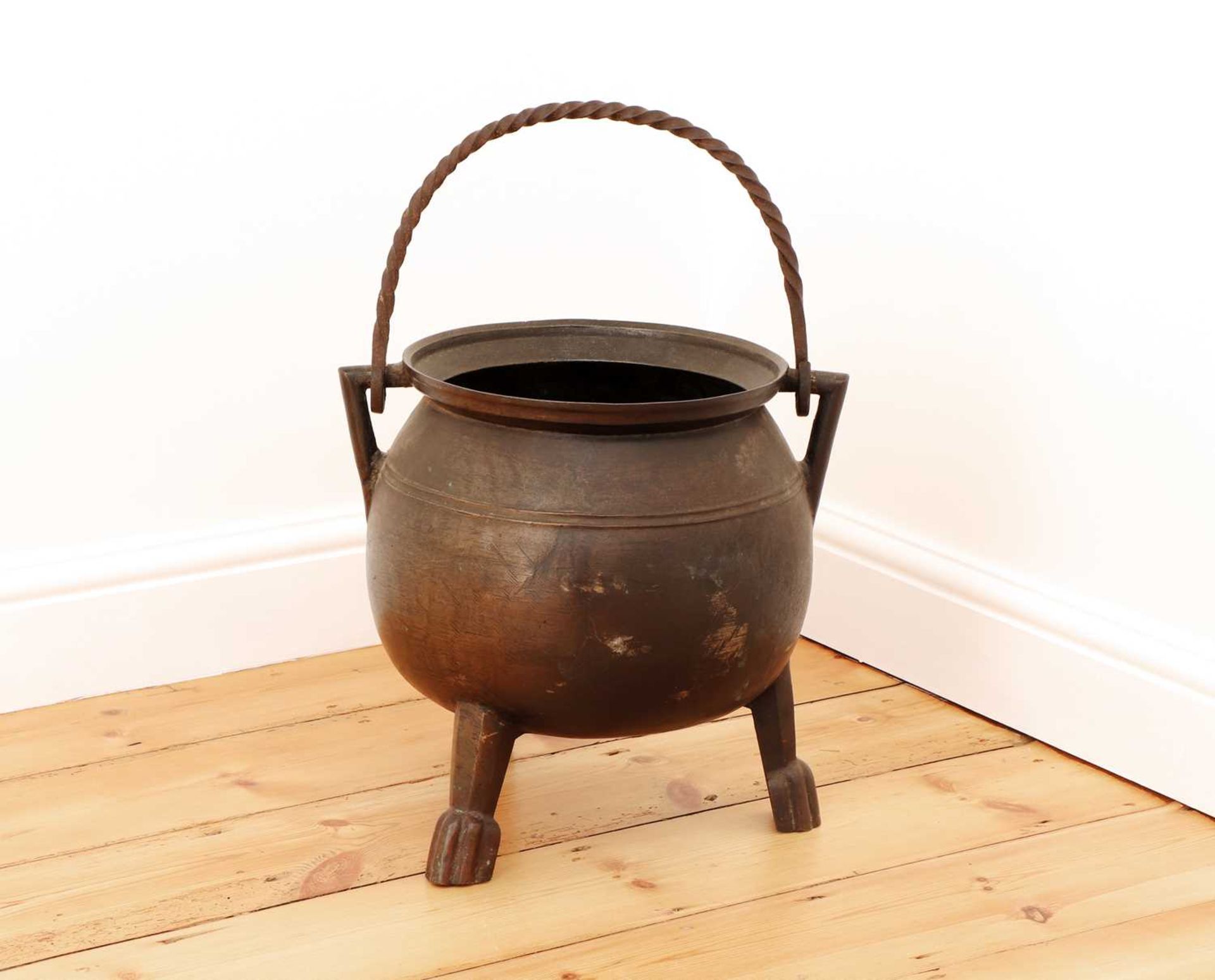 A French leaded bronze cauldron, - Image 2 of 6