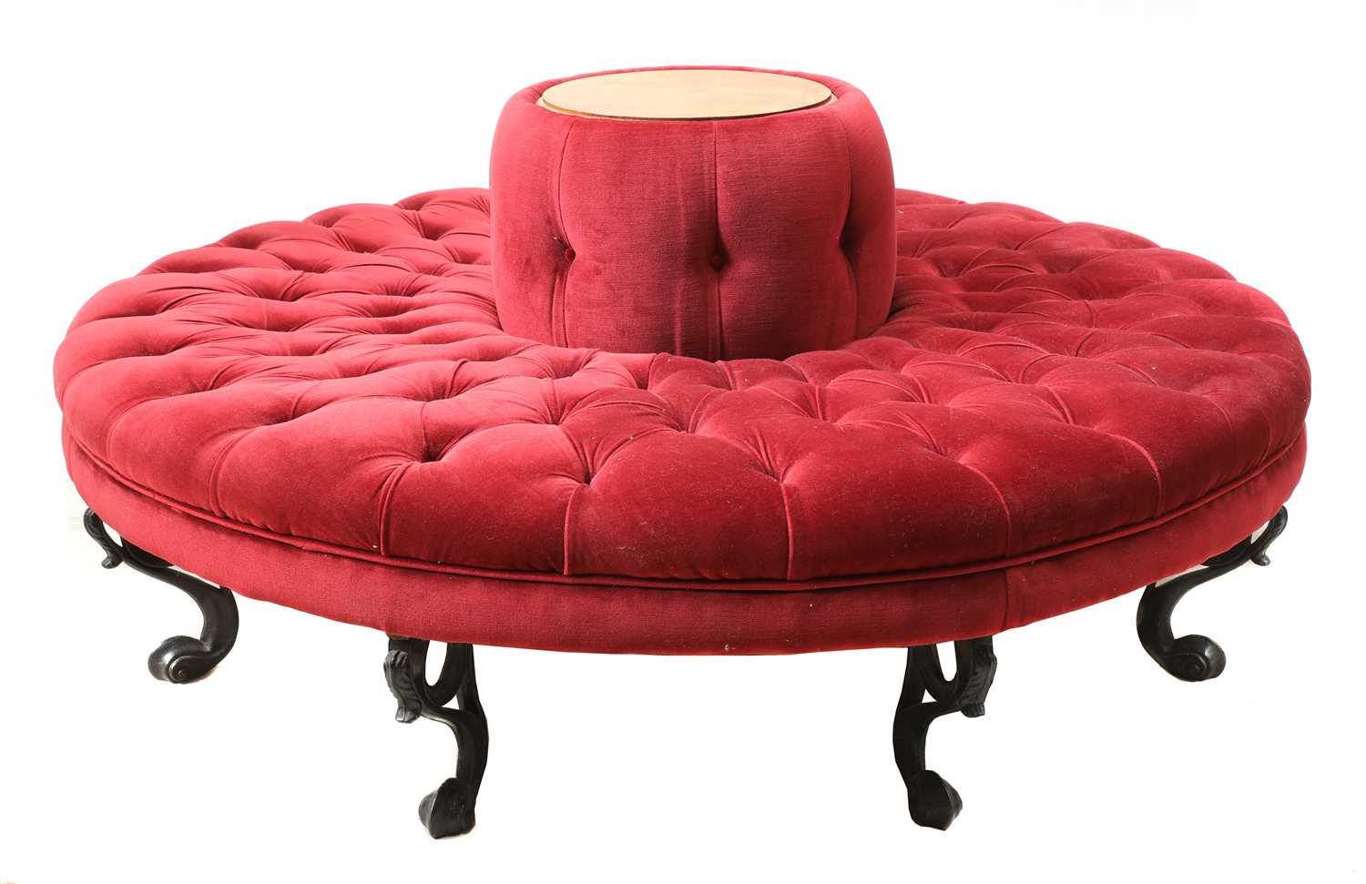 A circular banquette,