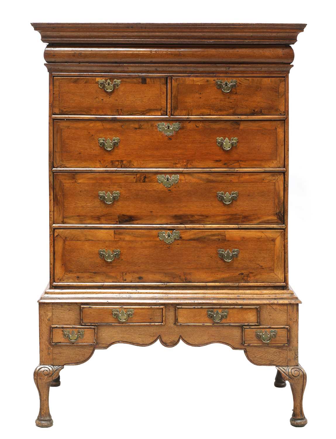 An oak chest on stand,