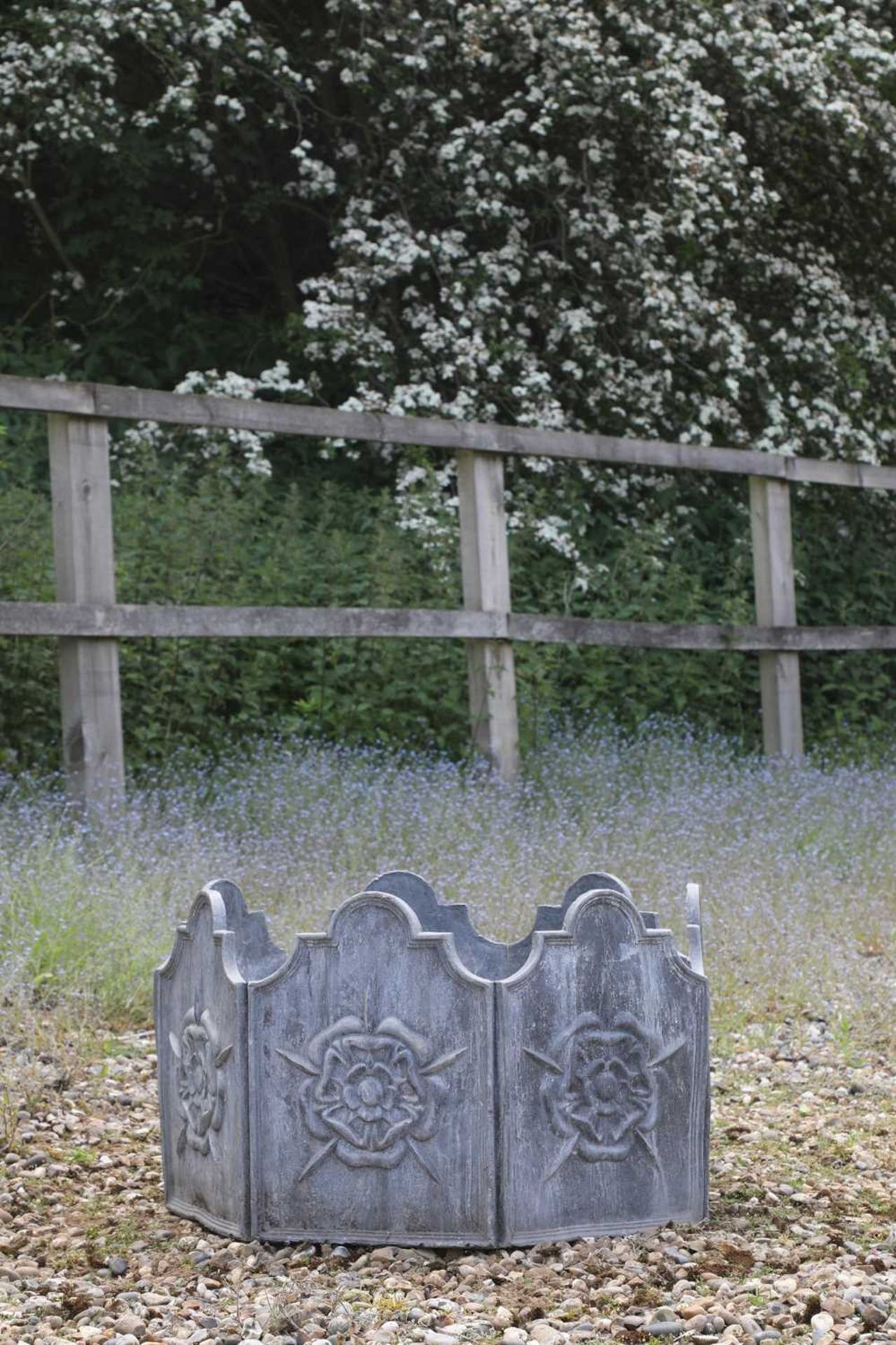 A lead garden planter,