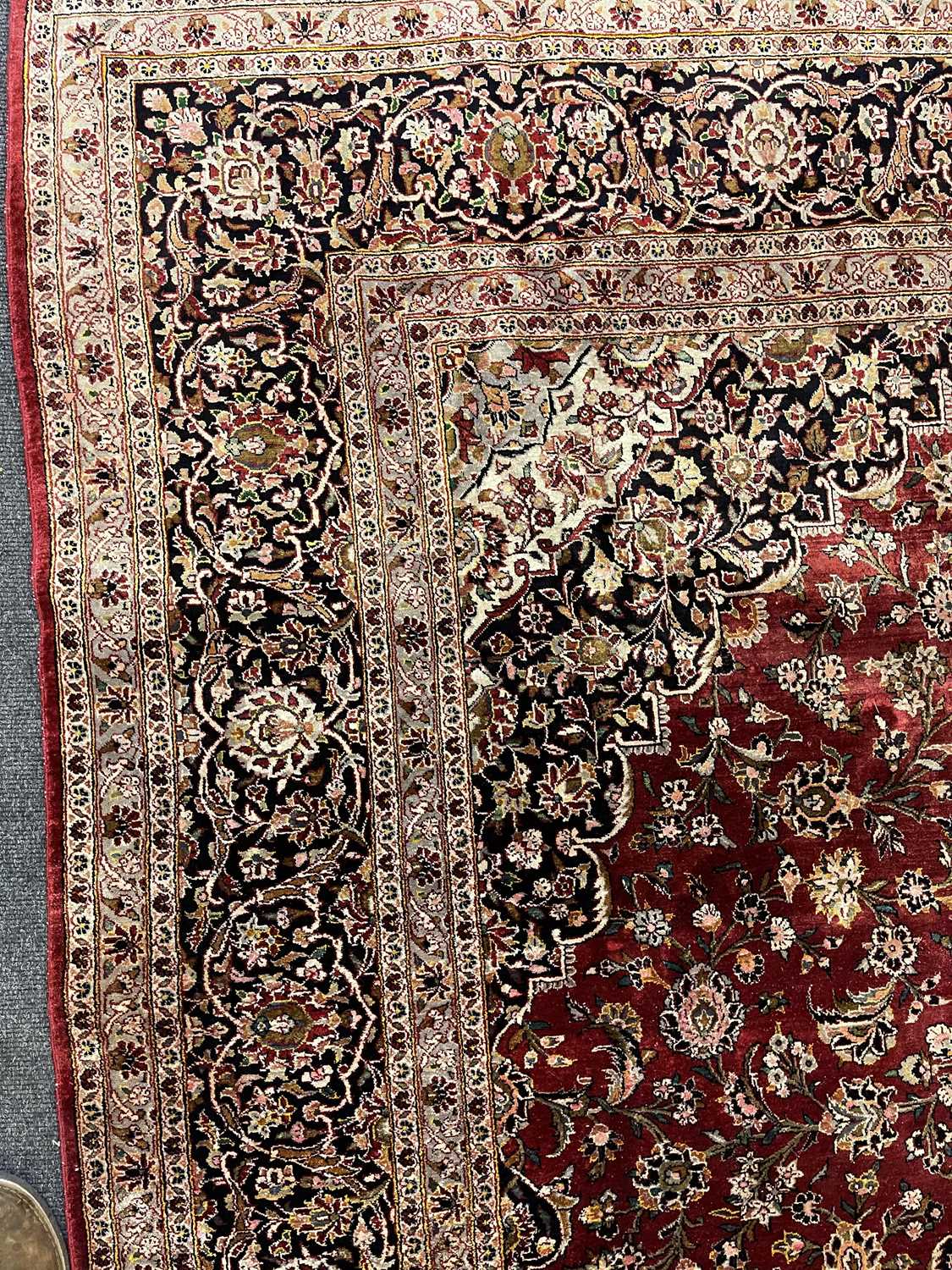 A Persian wool and silk Kashan carpet, - Image 7 of 15