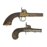 Two 19th century pocket percussion pistols,