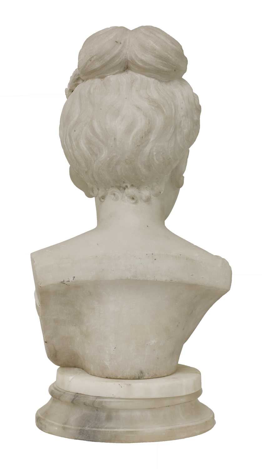 A marble bust of a young girl, - Image 4 of 4