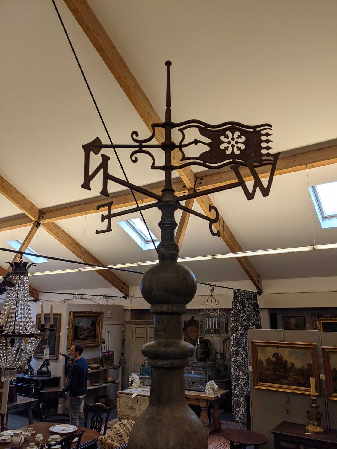 A large cast and wrought iron and lead weathervane, - Image 8 of 10
