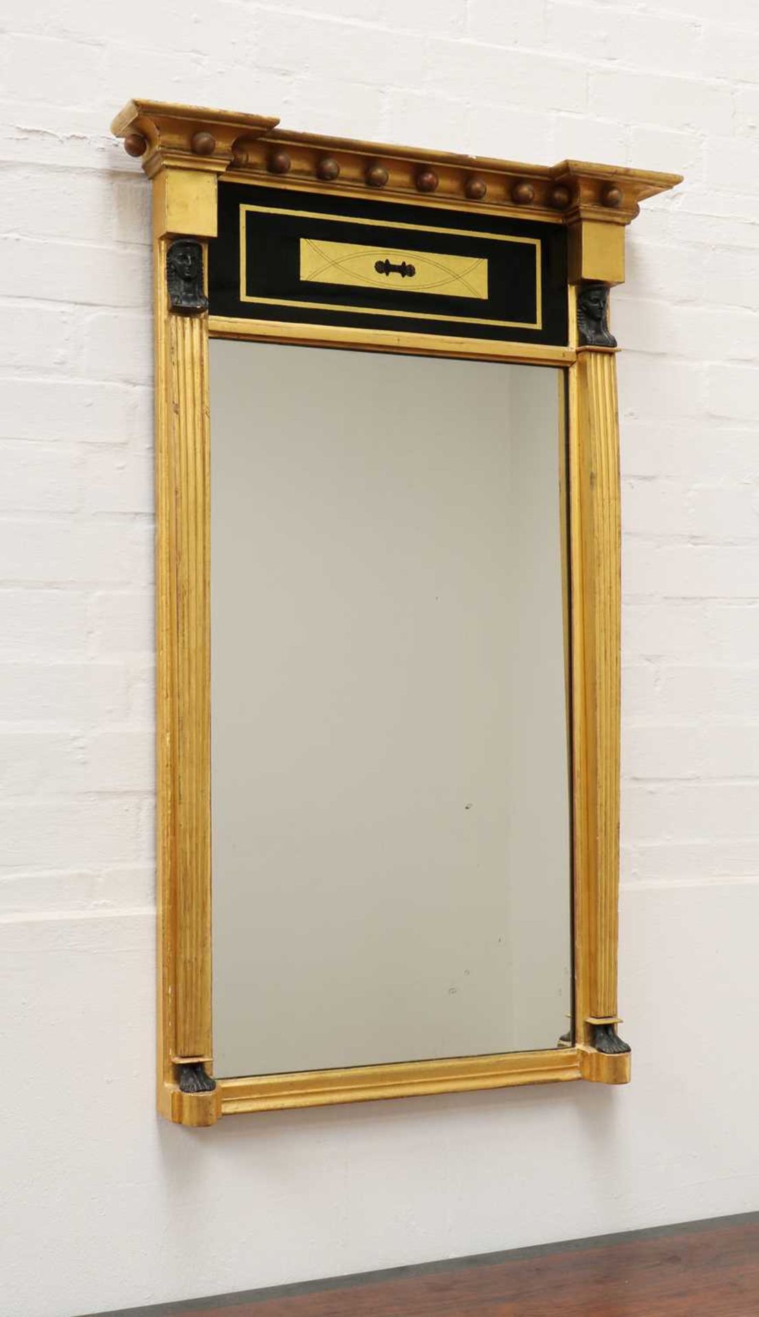 A Regency Egyptian Revival giltwood pier mirror, - Image 3 of 6