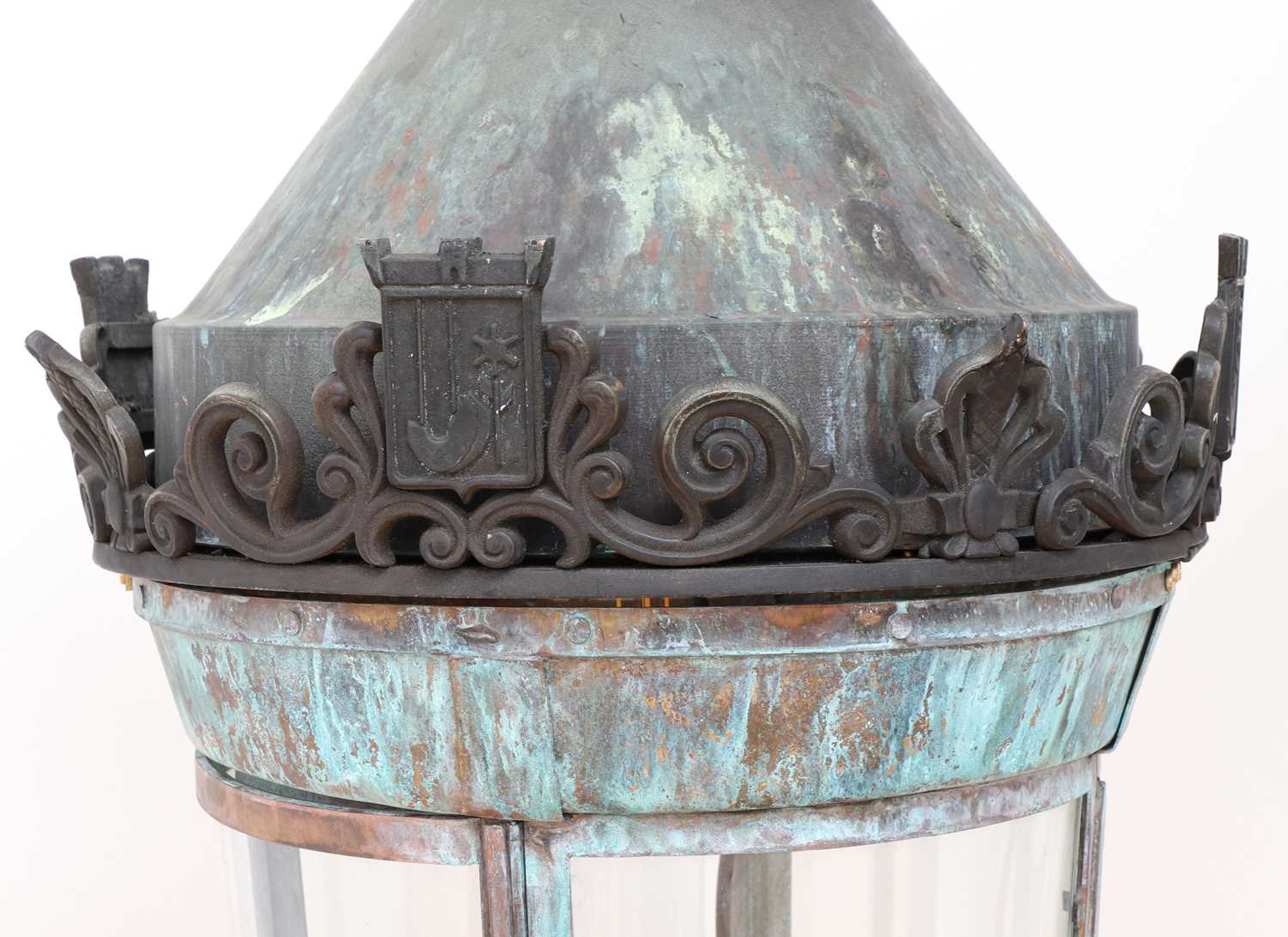 A Parisian cast iron and copper street lamp, - Image 4 of 10