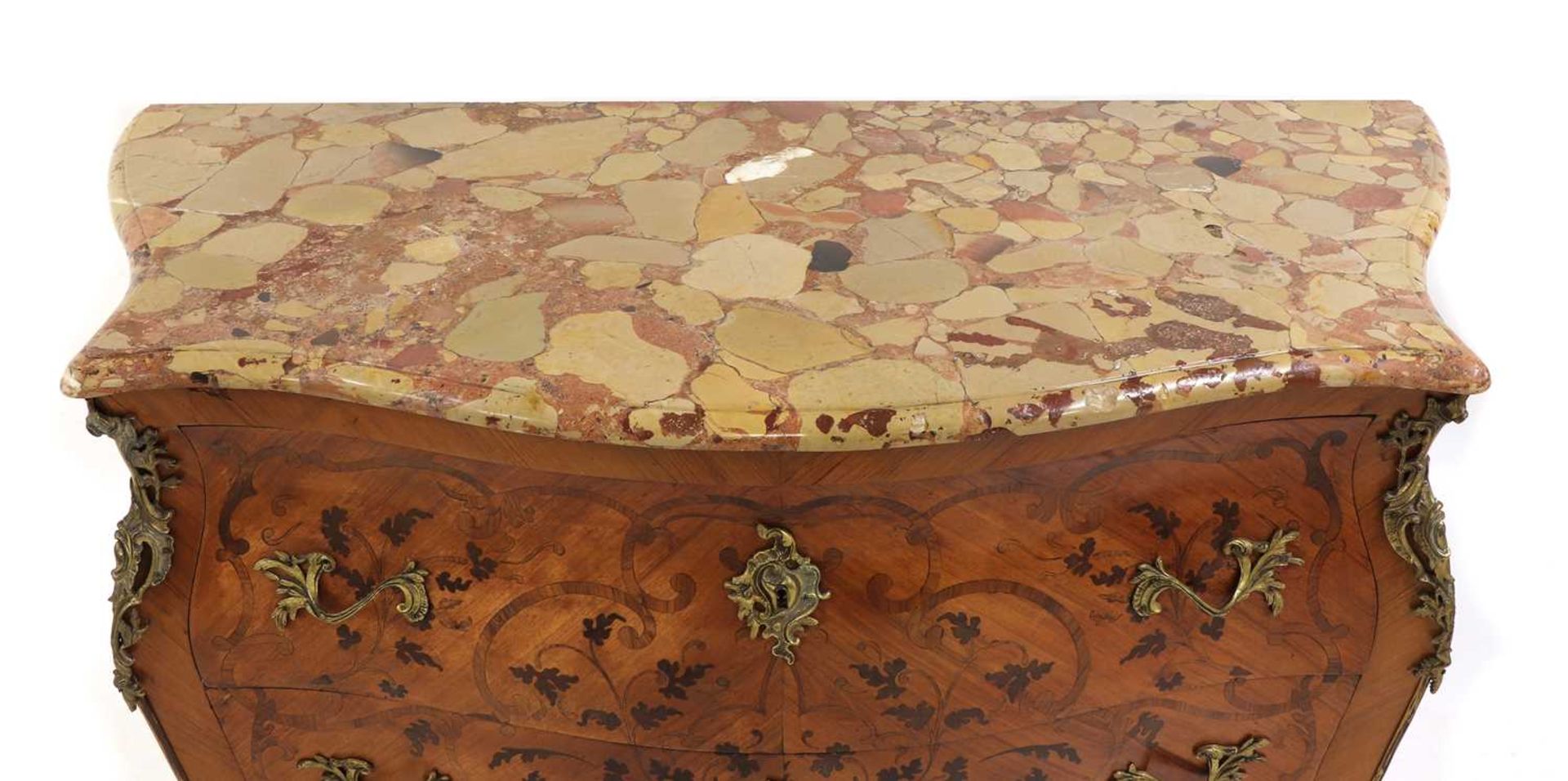 A French Louis XV kingwood, marquetry-inlaid and ormolu-mounted commode, - Image 8 of 14