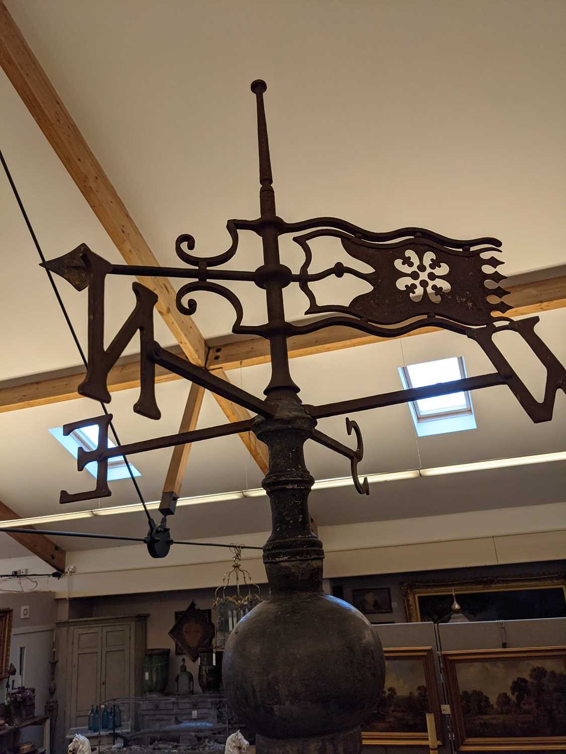 A large cast and wrought iron and lead weathervane, - Image 9 of 10